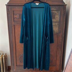 LuLaRoe Teal Velvet Cardigan